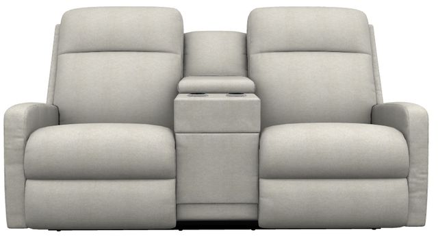 La-Z-Boy® Finley Oyster Power Wall Reclining Loveseat with Console and Headrest-1