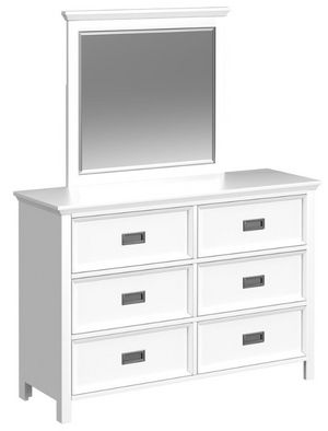 Elements International Hampton Kids White Dresser and Mirror