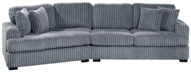 Homelegance® Warwick 2-Piece Gray Sectional with Left Cuddler-2