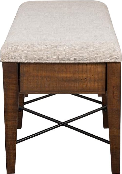 Magnussen Home® Bay Creek Baja Fog/Toasted Nutmeg Upholstered Bench-4