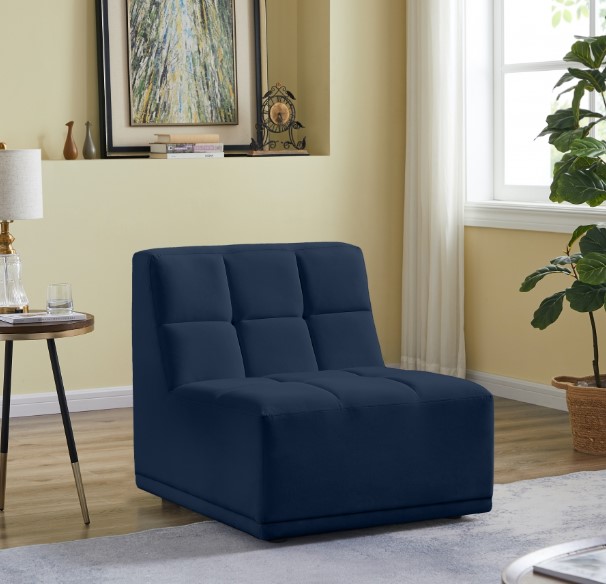 Meridian Furniture Relax Velvet Modular Armless Chair Meridian Furniture Relax Velvet Modular Armless Chair