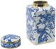 A & B Home Blue/Gold/White 11" Square Jar-1