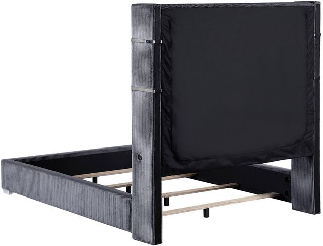 Coaster® Tisdall Gray Queen Upholstered Fireplace Panel Bed-2