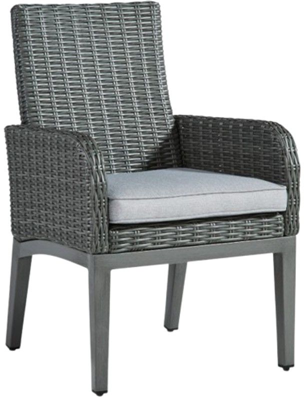Signature Design by Ashley® Elite Park 2-Piece Gray Outdoor Aluminum/Fabric/Wicker Arm Chair-1