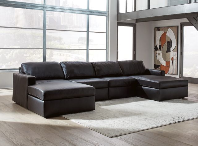 Signature Design by Ashley® ModMax II 4-Piece Black U-Shape Double Chaise Sectional-1