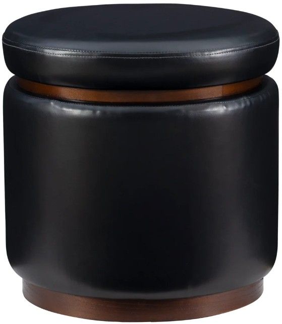 Linon Sunny Black Storage Ottoman-0