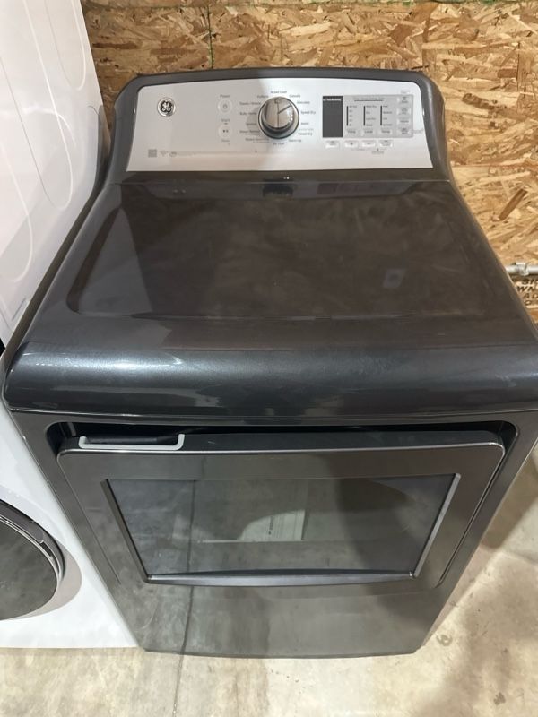 Clearance GE® Front Load Gas Dryer-Diamond Gray-1