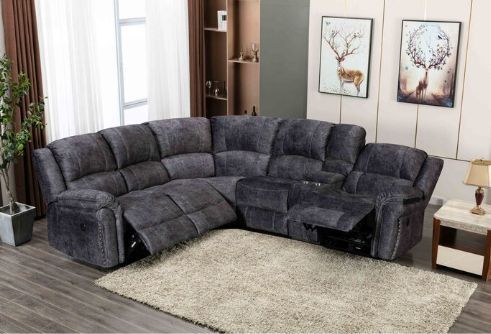 Milton Greens Stars 6-Piece Gray Manual Recliner Sectional Sofa-1