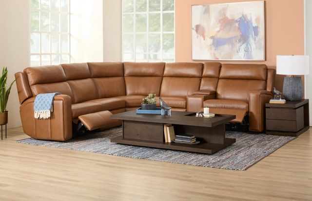 Flexsteel® Wyatt 6-Piece Canyon Power Reclining Sectional with Power Headrest and Lumbar-1