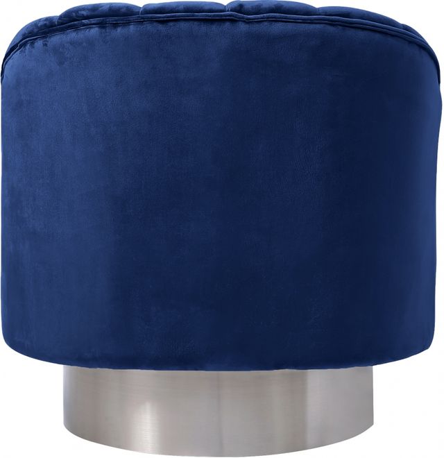 Meridian Furniture Farrah Navy/Chrome Velvet Swivel Chair-2