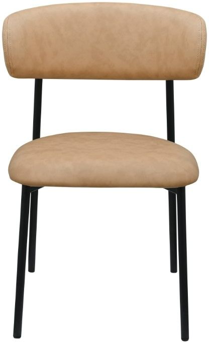 Meridian Furniture Lupita Tan/Matte Black Vegan Leather Dining Chair-1