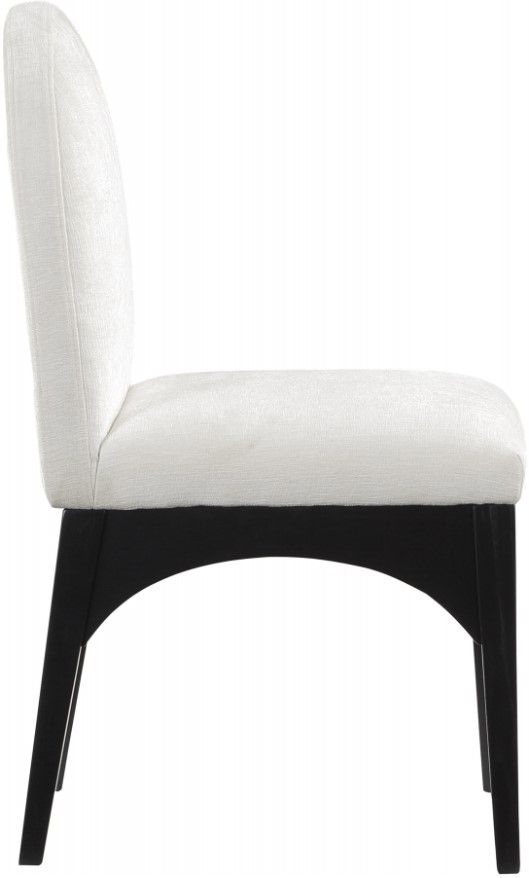 Meridian Furniture Waldorf Cream/Black Chenille Upholstered Dining Chair-1