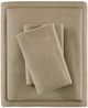 Olliix by True North by Sleep Philosophy Tan Solid King Cozy 100% Cotton Flannel Printed Sheet Set-0