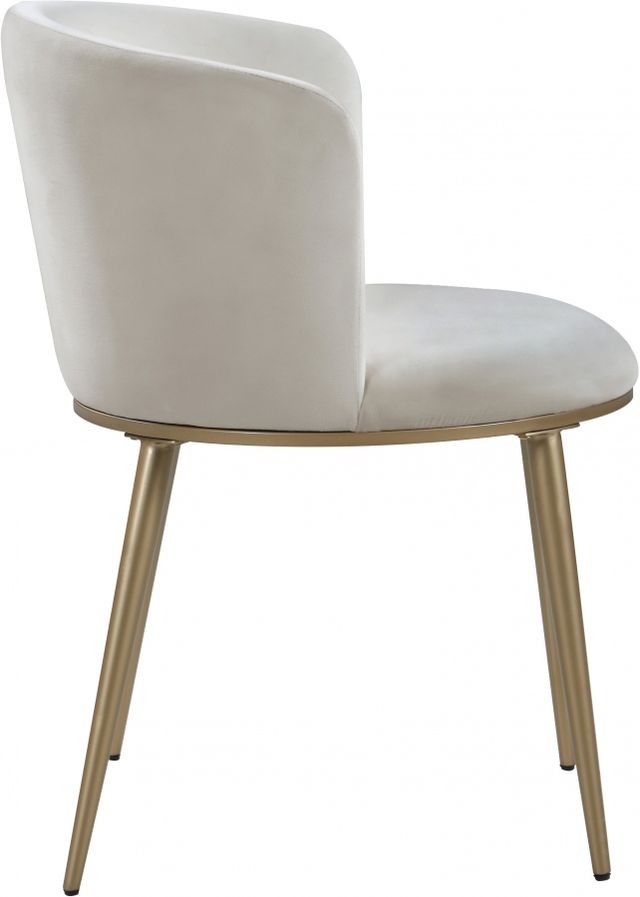 Meridian Furniture Skylar Cream/Gold Velvet Dining Chair-2