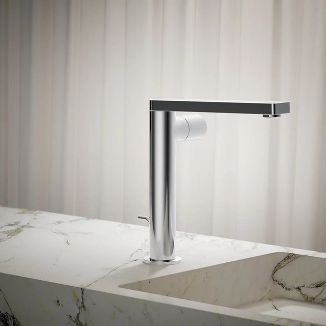 KOHLER® Composed® Polished Chrome Tall Single-Handle Bathroom Sink Faucet with Cylindrical Handle-3