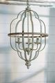 A & B Home Distressed White Iron 3-Light Chandelier-2