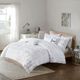Olliix by Intelligent Design Raina Silver and White Full/Queen Metallic Printed Comforter Set-5