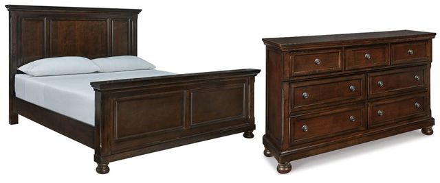 Millennium® by Ashley Porter 2-Piece Rustic Brown California King Panel Bed Set-0