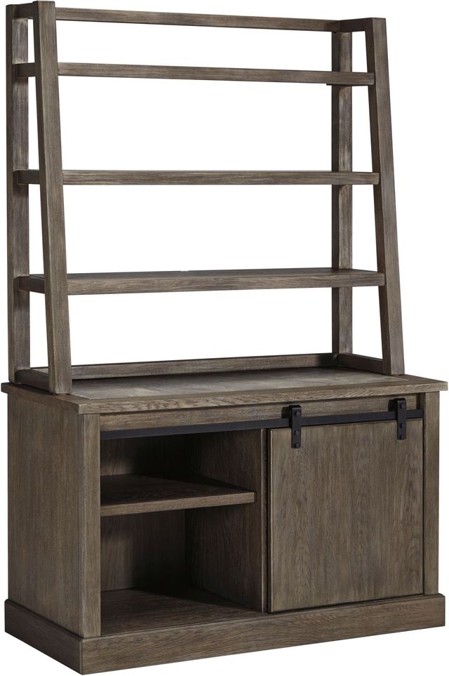 Signature Design by Ashley® Luxenford 2-Piece Grayish Brown Office Credenza with Hutch-0