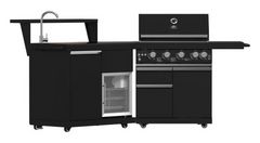 FORNO® Alta Qualita 3 Burner 90" Black Outdoor Kitchen Kit