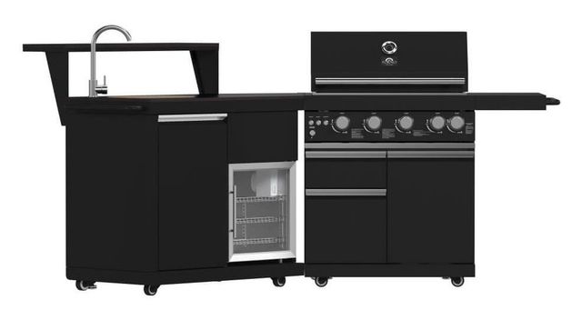 FORNO® Alta Qualita 3 Burner 90" Black Outdoor Kitchen Kit-0