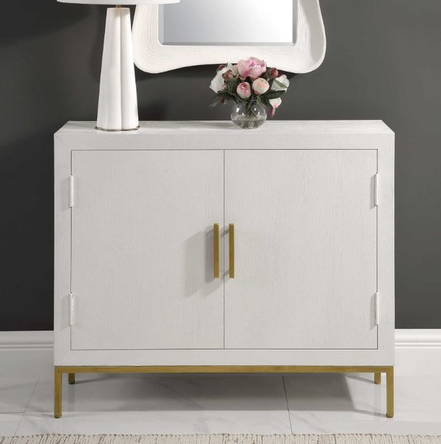 Uttermost® Front Range White Cabinet-1