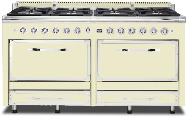 Viking® Tuscany 66" Vanilla Cream Dual Fuel Pro-Style Dual Fuel Natural Gas Range-0