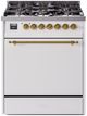 Ilve® Nostalgie II Series 30" White Pro Style Dual Fuel Range-0