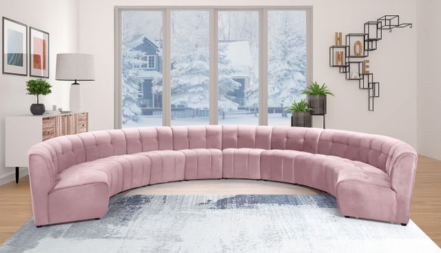 Meridian Furniture Limitless 10-Piece Pink Velvet Modular Sectional-1