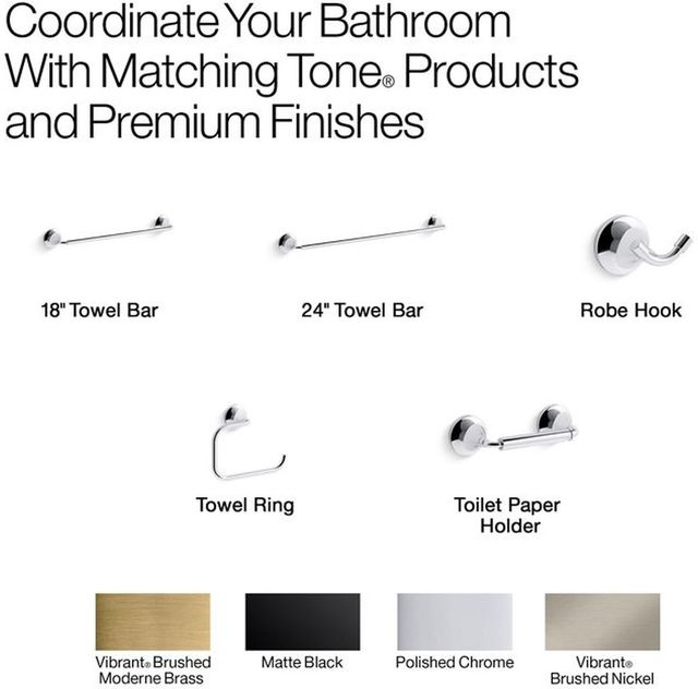 KOHLER® Tone™ Vibrant Brushed Moderne Brass 18" Towel Bar-4