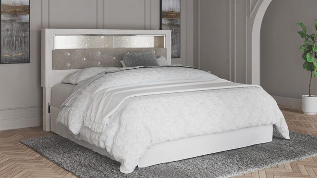 Signature Design by Ashley® Altyra Beige/White Queen Upholstered Panel Headboard-4