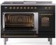 Ilve® Nostalgie II Series 48" Glossy Black Pro Style Dual Fuel Range-2