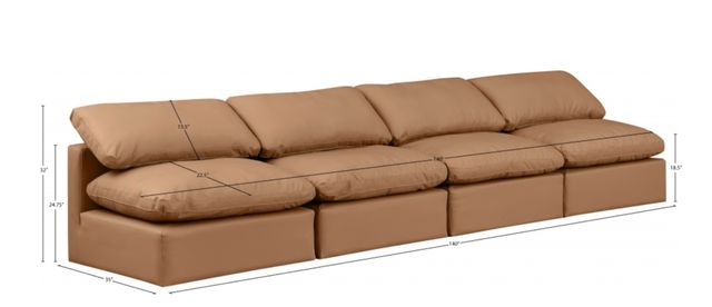 Meridian Furniture Indulge 4-Piece Cognac Modular Sofa-3