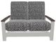 Telescope Casual Leeward Agra Classic/Snow Fabric/Polymer Outdoor MGP Cushion Hidden Motion Loveseat with Boardwalk Rustic Polymer Arms-1