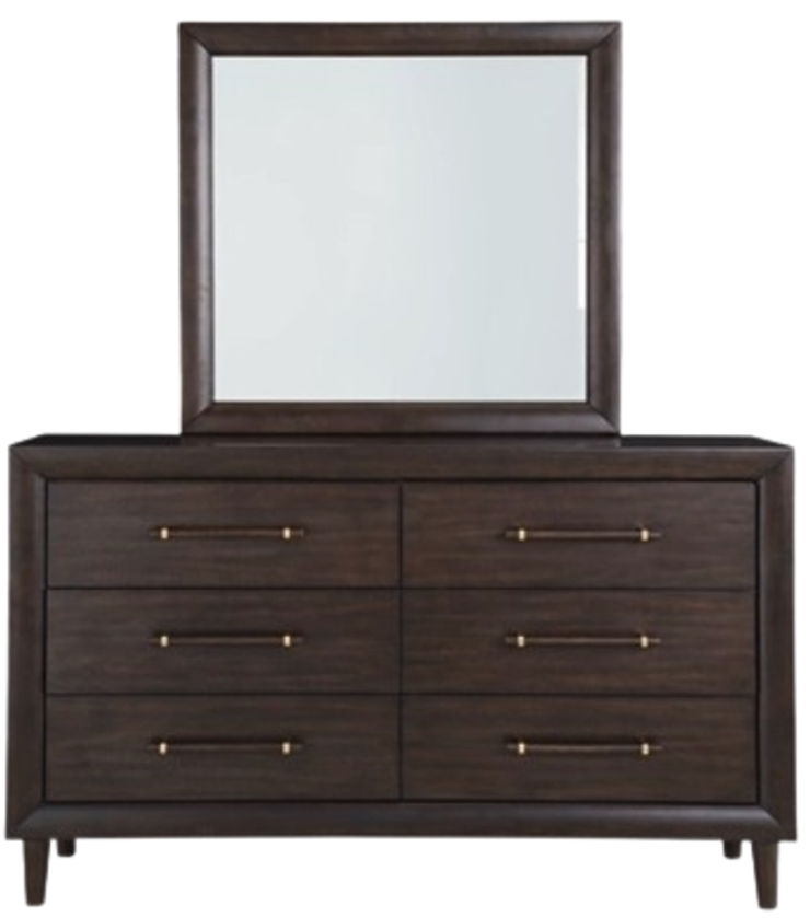 Benchcraft Dantenton Merlot Dresser and Mirror - Thumbnail 4