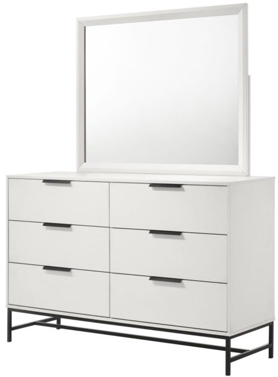 Coaster® Sonora White 6-drawer Dresser with Mirror-2