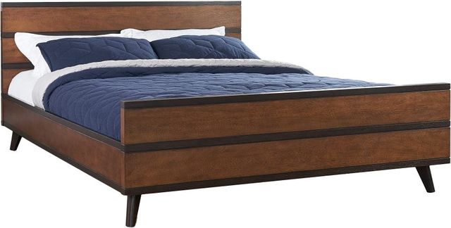 Linon Walnut Brown Queen Panel Bed-1