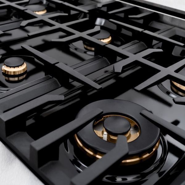 ZLINE 48" Black Stainless Steel Pro Style Gas Range-5
