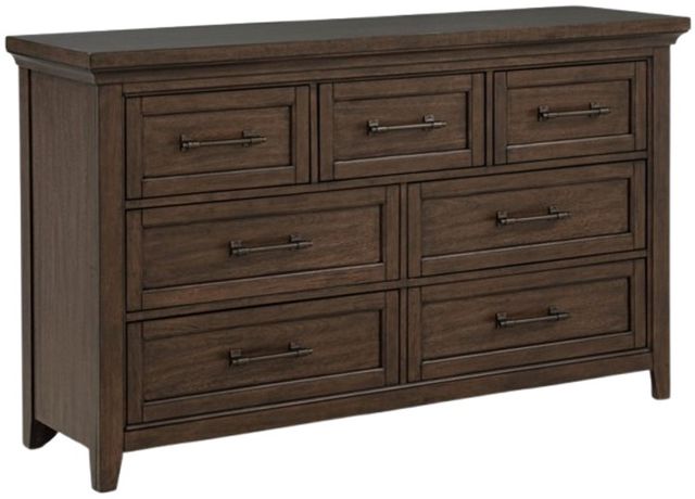 brown dress dark skin Sera Fluted 6 Drawer Dresser with Brass Handle main image 0