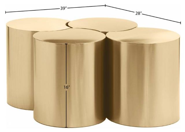 Meridian Furniture Dimple 4-Piece Gold 16" Modular Nesting Coffee Table Set-1