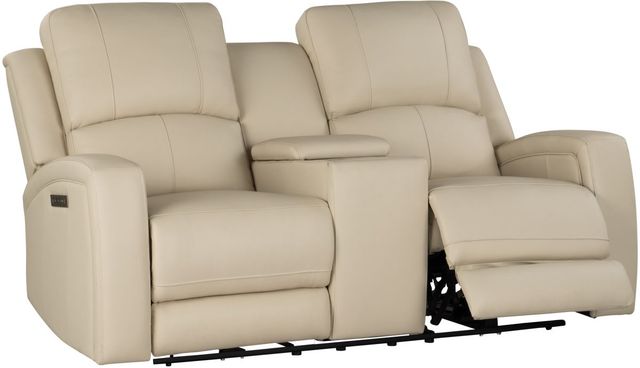 Leather Italia™ Cambria Aria Taupe Stone Power Reclining Loveseat with Lumbar-0