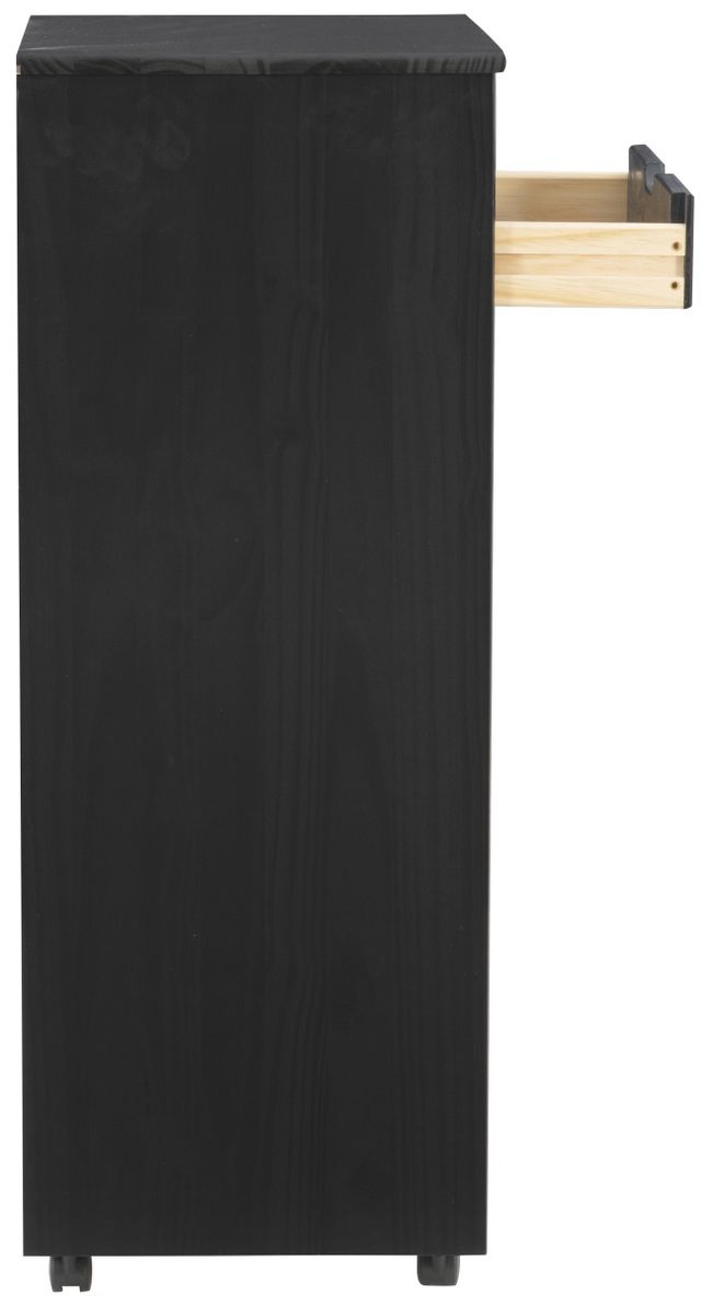 Linon Rudy Black 8-Drawer Rolling Storage Cart-4