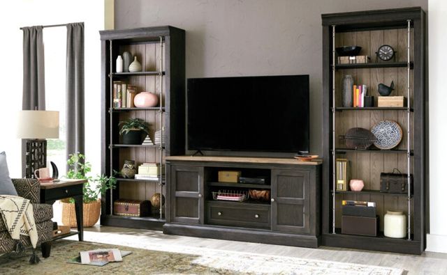 Hammary® Hancock Black/Brown Bunching Bookcase-1
