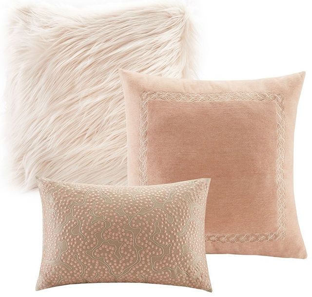 Olliix by Madison Park Signature Pink Queen Romance Comforter Set-3