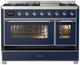 Ilve® Majestic III 48" Midnight Blue Pro Style Dual Fuel Liquid Propane Range with Triple Glass Door and Chrome Trim-1