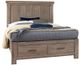 Vaughan-Bassett Yellowstone Dapple Gray King American Dovetail Storage Panel Bed-0