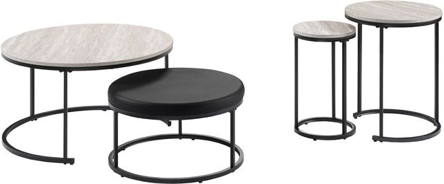 New Classic® Home Furnishings Forma 4-Piece Black/White Occasional Table Set-0