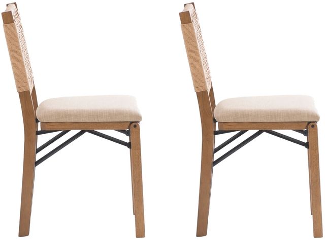 Linon Natural 2-Piece Natural Folding Dining Chair Set-3