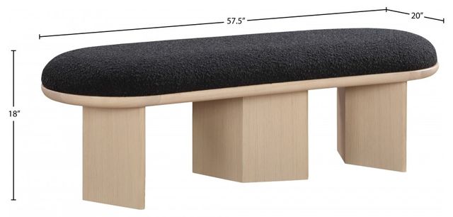 Meridian Furniture Wilshire Black/Natural Upholstered Bench-3