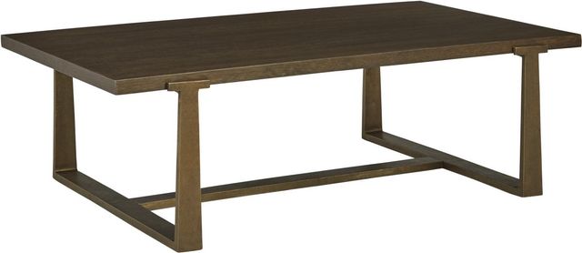 Signature Design by Ashley® Balintmore Warm Brown Coffee Table with Antique Gold Base
